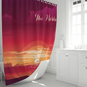 Tropische Oceaan zonsondergang monogram Douchegordijn