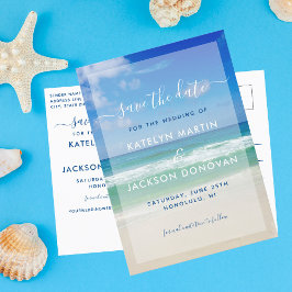 Tropische oceaangolven Foto Beach Save the Date Briefkaart