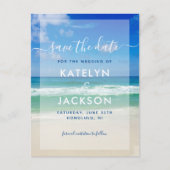 Tropische oceaangolven Foto Beach Save the Date Briefkaart (Voorkant)