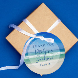 Tropische oceaangolven Fotografie Beach Weddenscha Bedankjes Labels