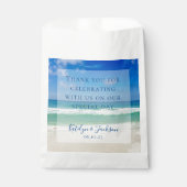 Tropische oceaangolven Fotografie Beach Weddenscha Bedankzakje (Voorkant)