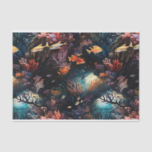 Tropische oceaanvis en koraal art nr. 2 tissuepapier