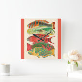  tropische oceaanvissen vierkante klok (Huis)