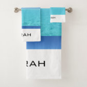 Tropische Ocean Beach Monogram Bathroom Bad Handdoek (Insitu)