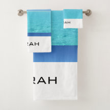 Tropische Ocean Beach Monogram Bathroom