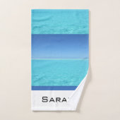 Tropische Ocean Beach Monogram Bathroom Bad Handdoek (Handdoek)