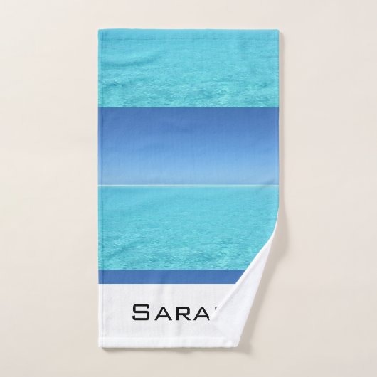 Tropische Ocean Beach Monogram Bathroom Bad Handdoek (Handdoek)