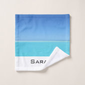 Tropische Ocean Beach Monogram Bathroom Bad Handdoek (Wasdoekje)