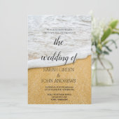 Tropische Ocean Beach Sand Wedding Kaart (Staand voorkant)