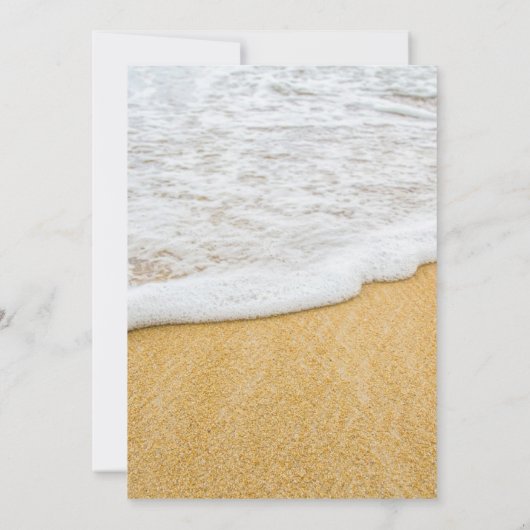 Tropische Ocean Beach Sand Wedding Kaart (Achterkant)