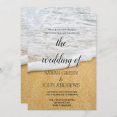 Tropische Ocean Beach Sand Wedding Kaart (Voorkant / Achterkant)