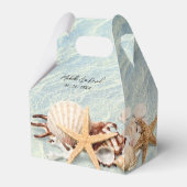 Tropische Ocean Beach Seashell Weddenschap Box Bedankdoosjes (Voorkant Zijde)