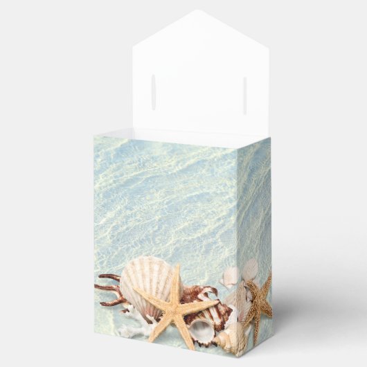 Tropische Ocean Beach Seashell Weddenschap Box Bedankdoosjes (Geopend)