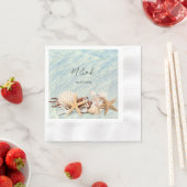Tropische Ocean Beach Seashell Wedding Napkins Servet (Insitu)