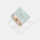 Tropische Ocean Beach Seashell Wedding Napkins Servet (Hoek)