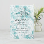 Tropische Ocean Destination Wedding Kaart (Staand voorkant)