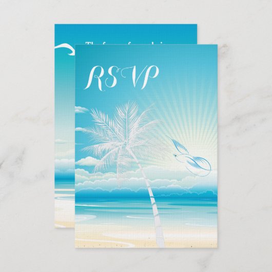 TROPISCHE OCEAN DREAMS RSVP Weddenschap (Voorkant / Achterkant)