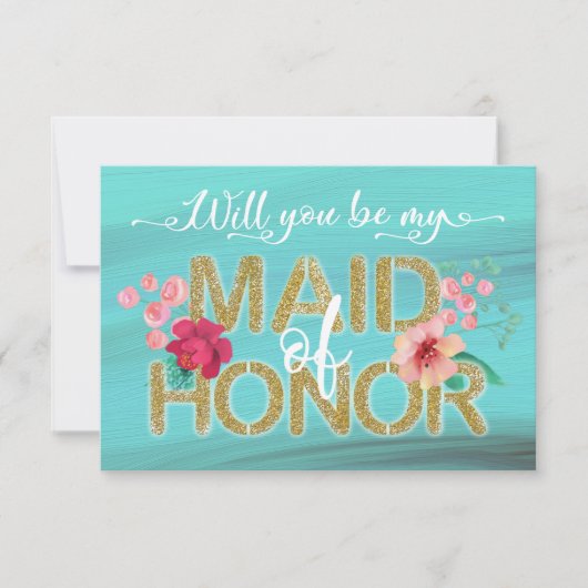 Tropische Ocean Gold zal je mijn dienstmeisje zijn Kaart (Voorkant)