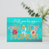 Tropische Ocean Gold zal je mijn dienstmeisje zijn Kaart (Staand voorkant)