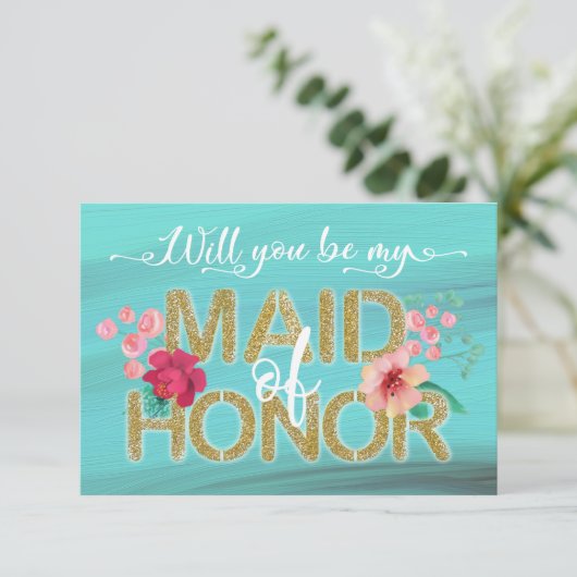 Tropische Ocean Gold zal je mijn dienstmeisje zijn Kaart (Staand voorkant)