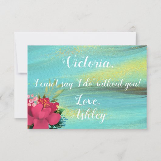 Tropische Ocean Gold zal je mijn dienstmeisje zijn Kaart (Achterkant)