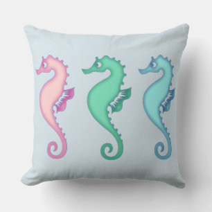 Tropische Ocean Seahorse Trio Buitenkussen