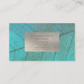 Tropische Ocean Silver Grey White Folie Botanische Visitekaartje (Achterkant)