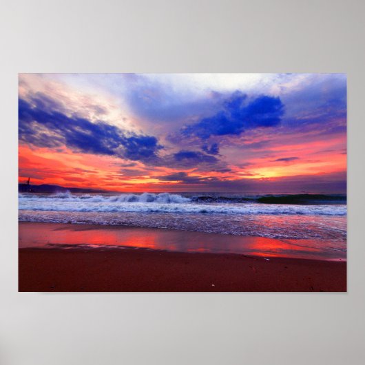 Tropische Ocean Sunset Poster (Voorkant)