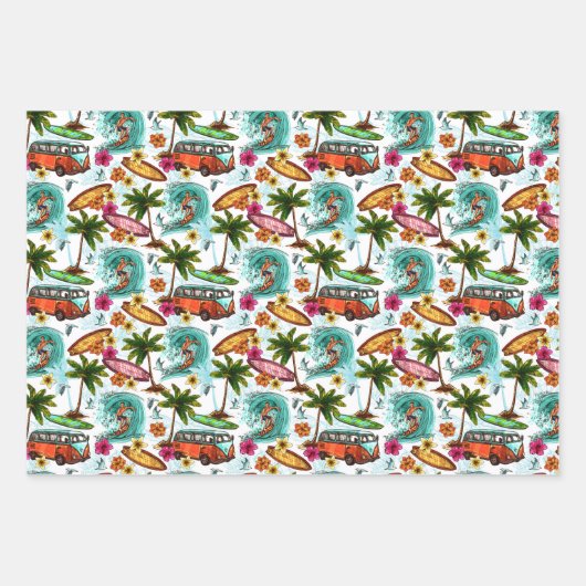 Tropische Ocean Surfer Kombi van Adventure Inpakpapier Vel (Voorkant)
