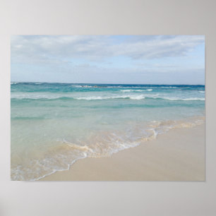 Tropische Ocean Waves en Sandy Beach Poster