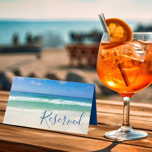 Tropische Ocean Waves Foto Beach Reserved Weddensc Plaatskaartje