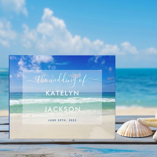 Tropische Ocean Waves Foto Elegant Beach Wedding Gastenboek
