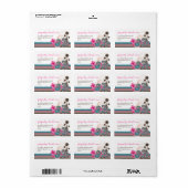 Tropische Ocean Waves Hibiscus Palm Trein Adres Etiket (Full Sheet)