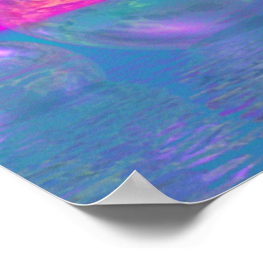 Tropische ochtend - Magenta en Turquoise Paradise Poster (Hoek)