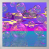 Tropische ochtend - Magenta en Turquoise Paradise Poster (Voorkant)