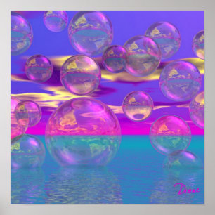 Tropische ochtend - Magenta en Turquoise Paradise Poster