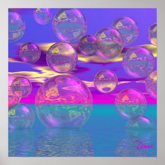 Tropische ochtend - Magenta en Turquoise Paradise Poster (Voorkant)