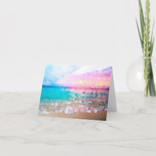 Tropische ochtend Sunrise Stain Glass Beach Kaart