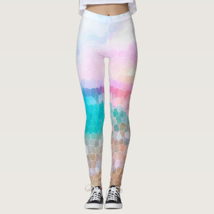 Tropische ochtend Sunrise Stain Glass Beach Leggings