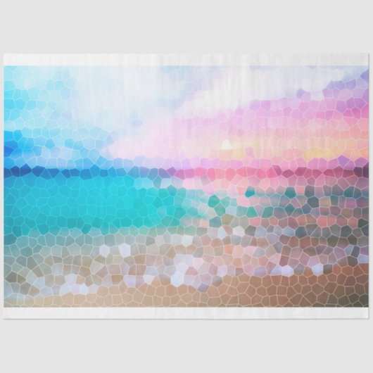 Tropische ochtend Sunrise Stain Glass Beach Tissuepapier (Voorkant)