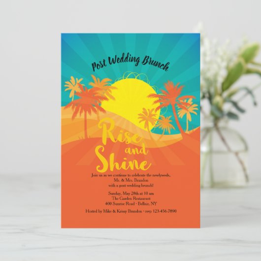 Tropische ochtend uitnodiging (Staand voorkant)