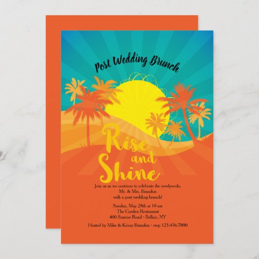 Tropische ochtend uitnodiging (Voorkant / Achterkant)