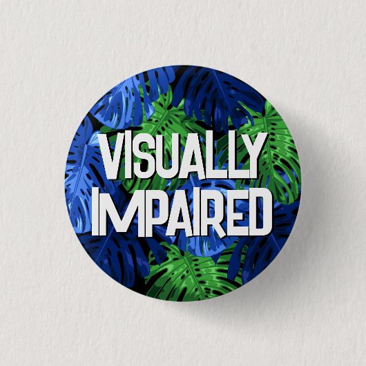 Tropische Oerwoud bladeren visueel aangetast Ronde Button 3,2 Cm (Voorkant)