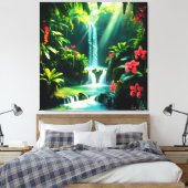 Tropische Oerwoud Bliss Canvas Afdruk (Insitu (Slaapkamer))