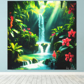 Tropische Oerwoud Bliss Canvas Afdruk (Insitu (Houten vloer))