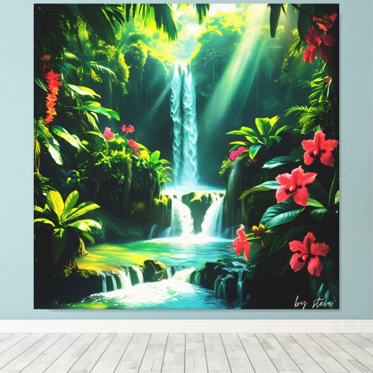 Tropische Oerwoud Bliss Canvas Afdruk (Insitu (Houten vloer))