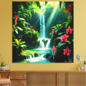 Tropische Oerwoud Bliss Canvas Afdruk (Insitu (Woonkamer))