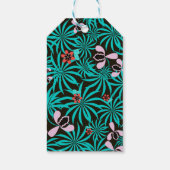 Tropische oerwoud palmbladeren orchidebloemen bloe cadeaulabel (Achterkant)