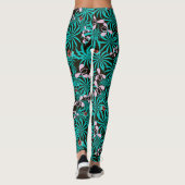 Tropische oerwoud palmbladeren orchidebloemen bloe leggings (Achterkant)