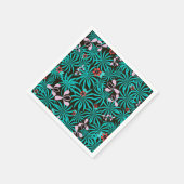 Tropische oerwoud palmbladeren orchidebloemen bloe servet (Hoek)